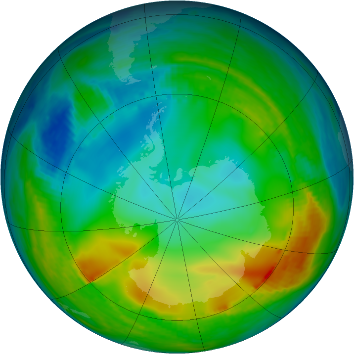 Antarctic ozone map for 06 June 1980